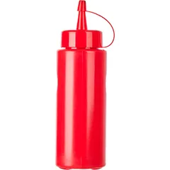 Container for sauces with cap plastic 350ml D=55,H=205mm red