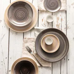 Тарелка пирожковая «Революшн Гранит» фарфор D=154,H=10мм серый,коричнев., изображение 4