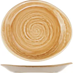 Plate “Scape Ocher” pie  porcelain ,H=20,L=155,B=135mm beige.