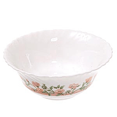 Salad bowl glass 270ml D=12cm white,multi-colored.