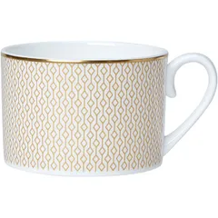 Tea cup “Diamond”  bone porcelain  200 ml  D=6 cm  gold, white