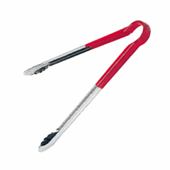 Universal tongs  L=24cm  metallic, red