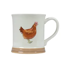 Кружка «Луга» Курица керамика 410мл D=9,H=10см белый,разноцветн.