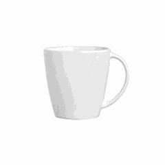 Coffee cup “Olea”  porcelain  120ml  D=61,H=60,L=80mm white