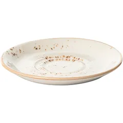 Блюдце «Крафт Вайт» фарфор D=165/50,H=15мм белый,коричнев., изображение 2