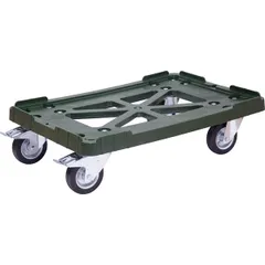 Container trolley with brake plastic ,H=25,L=60,B=40cm green.