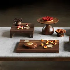 Подставка фуршетная орех ,H=11,5,L=53,B=32,5см тем.дерево, изображение 4