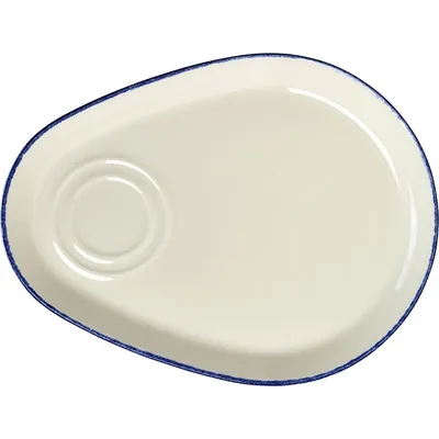 Блюдо «Блю Дэппл» комби фарфор ,L=28,B=21см белый,синий