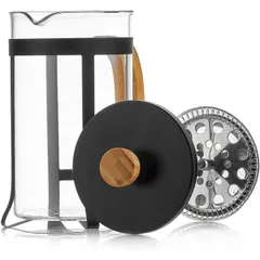 Френч-пресс термост.стекло,сталь нерж. 0,6л D=10,2,H=18,3,L=14,5см прозр.,бежев., изображение 2