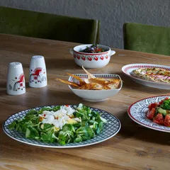 Горшок для запекания «Мезень» Классический Лебеди фарфор 350мл D=115/145,H=53мм белый,красный, изображение 3