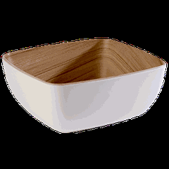 Salad bowl GN1/6 plastic 1l ,H=75,L=176,B=162mm white,beige.