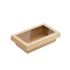 Контейнер бумажный OneClick картон 0,8л ,H=55,L=120,B=200мм св.корич., изображение 3