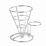 Конус для картофеля фри с держателем для соусника металл D=130/75,H=185мм