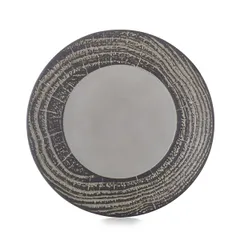 Plate “Arborescence” small  porcelain  D=265, H=30mm  black, gray