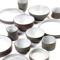 Тарелка «Даск» керамика D=24,H=1см белый,серый, изображение 3