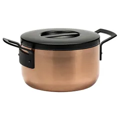 Pan with lid aluminum, stainless steel 6l D=25,H=15.5cm copper,black