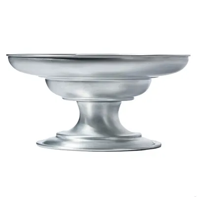 Блюдо для морепродуктов «Арго» на ножке алюмин. D=31,H=15см серебрист., изображение 2