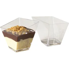 Cream bowl[500pcs] polystyrene food 50ml ,H=55,L=55,B=55mm clear.