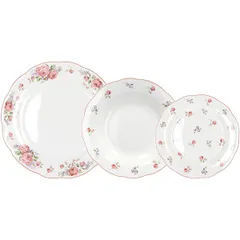 Набор посуды «Поэма Камарг» тарелки[18шт] фарфор белый,розов.