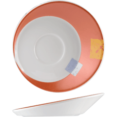 Saucer “Zen Shiir”  porcelain  D=150, H=35mm  white, orange.