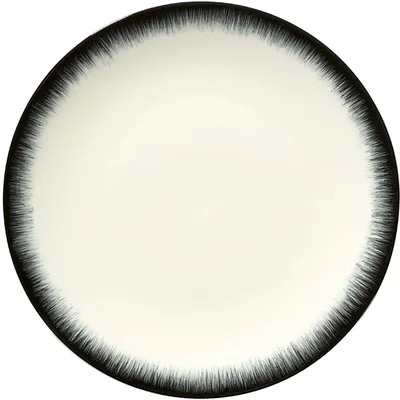 Тарелка «Де» №3 фарфор D=17,5см кремов.,черный