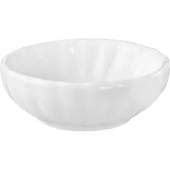 Compliment dish with wavy edges “Kunstwerk”  porcelain  30 ml  D=7, H=2cm  white