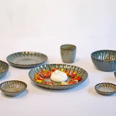 Тарелка «Астера» керамика D=274,H=35мм серый,серо-голуб., изображение 4