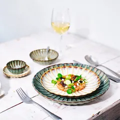 Тарелка десертная «Астера» керамика D=208,H=25мм бежев.,перламутр., изображение 4