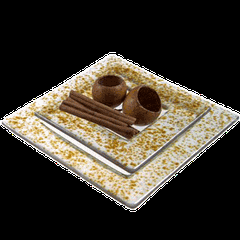 Тарелка «Фул Дроп» квадратная стекло ,L=16,B=16см прозр.,коричнев.