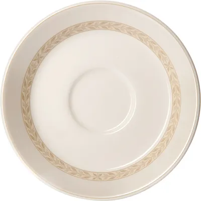 Блюдце «Антуанетт» фарфор D=15/5,H=2см белый,олив.
