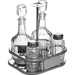 Набор для специй «Паола» 5 предметов стекло,сталь нерж. ,H=17,L=14,B=12,5см прозр.,серебрян.