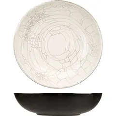 Deep plate “Day and Night” ceramics D=27,H=7cm white,black