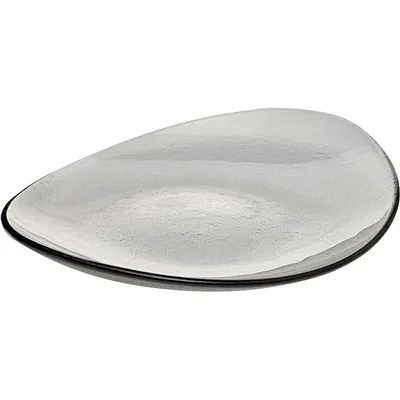 Блюдо «Элла» овальное стекло ,L=34,B=26см серый, изображение 2