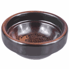 Sauce boat “Milky Way terracotta”  porcelain  30ml  D=60, H=25mm  terracotta, black