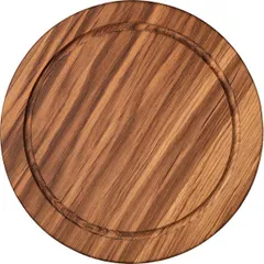 Round serving board with recess  oak  D=25, H=1cm