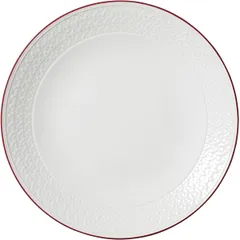 Plate “Bid Maroon Band”  porcelain  D=28.5 cm  white, burgundy