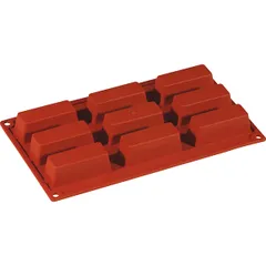 Confectionery mold “Rectangle” 8*3cm [9 cells]  silicone , H=30, L=295, B=175mm  brick.