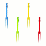 Вилочка коктейльная «Кегли»[250шт] пластик ,L=11,B=5см разноцветн.