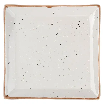Тарелка квадратная «Пунто Бьянка» фарфор ,L=22,B=22см белый,черный арт. 03014592