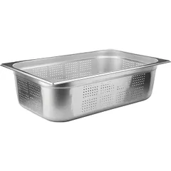 Gastronorm container (1/1) perforated  stainless steel , H=15, L=53, B=32.5 cm  metal.