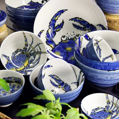 Салатник «Сифуд» фарфор 0,5л D=132,H=73мм голуб., изображение 2