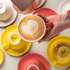 Чашка кофейная «Пур-Амор» фарфор 200мл D=97/50,H=60,L=125мм желт.,белый, изображение 3