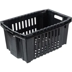 Perforated food box with handles  polyethylene  50.54 l , H=26, L=54, B=36 cm  black