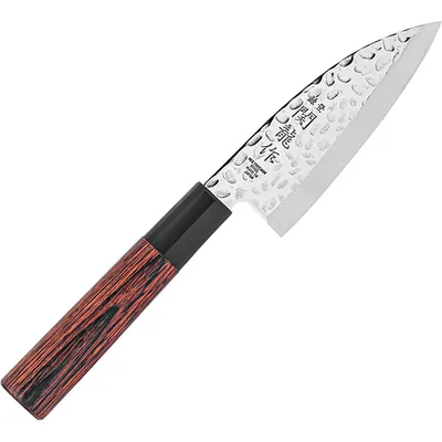 Нож кухонный «Нара» односторонняя заточка сталь нерж.,дерево ,L=220/105,B=36мм металлич.,тем.дерево