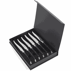 Gift set of knives, handle (black horn)[6pcs]
