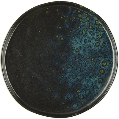 Тарелка «Фобос» мелкая керамика D=20,5см черный,синий, Цвет: Черный, Диаметр (мм): 205