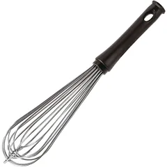 Whisk made of 8 wires. elements hard  stainless steel, plastic , L=27/13, B=7cm  metallic, black