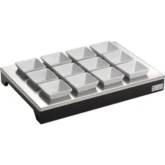 Станция буфетная «Буфет» + 12 салатников (фарфор) дерево ,H=55,L=460,B=320мм черный