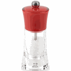 Мельница для соли с метал.механизмом пластик ,H=14см прозр.,красный