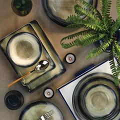 Салатник «Нанокрем Дарк Блю» фарфор 350мл D=160,H=47,5мм тем.син.,зелен., изображение 4